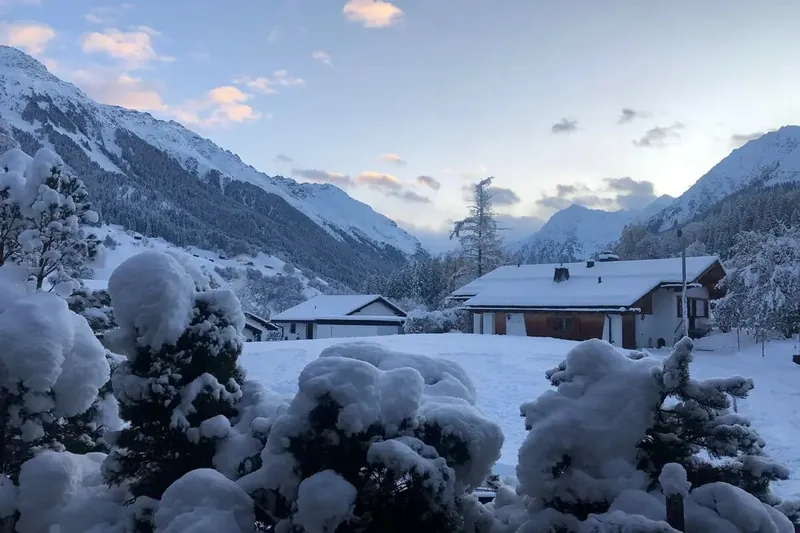 View from Chalet Corey over snowy Klosters